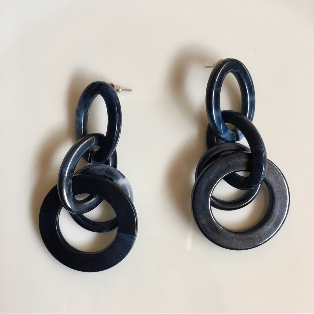 Blue Tortoise Acrylic Earrings